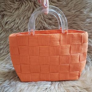 M&G Bertini tangerine orange satchel purse